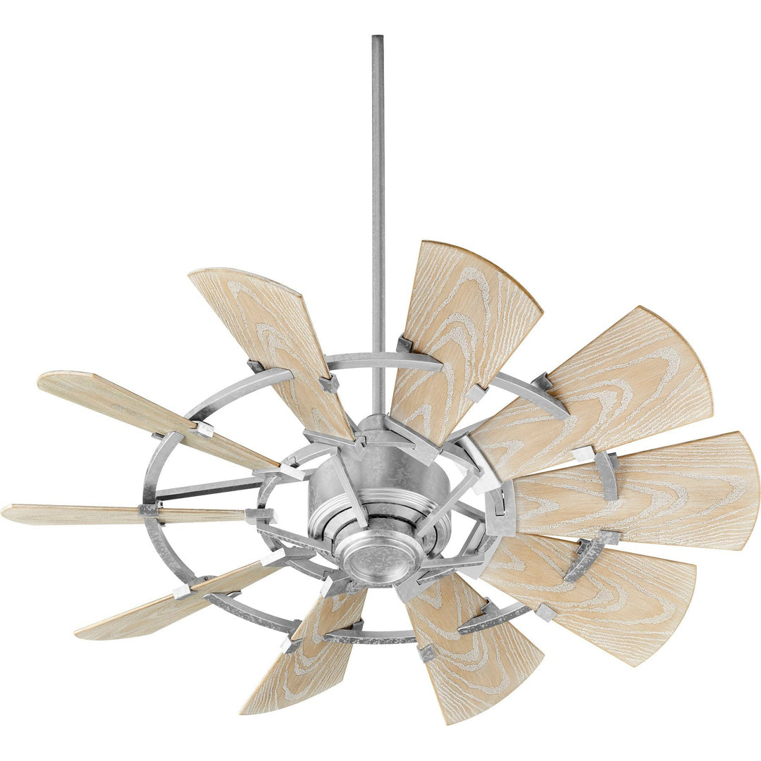 Quorum Windmill 194410-9 Ceiling Fan - Galvanized, Weathered Oak