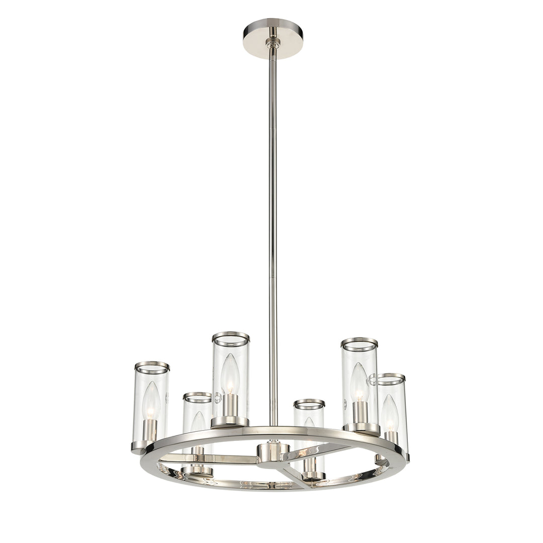 Alora revolve CH309006PNCG Chandelier Light - Clear Glass/Polished Nickel