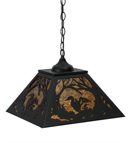 Meyda Tiffany Loon 180040 Pendant Light - Textured Black/Amber Mica