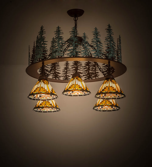 Meyda Tiffany Nuevo Mission 180201 Chandelier Light - Rust