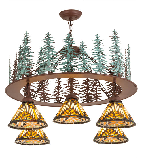 Meyda Tiffany Nuevo Mission 180201 Chandelier Light - Rust