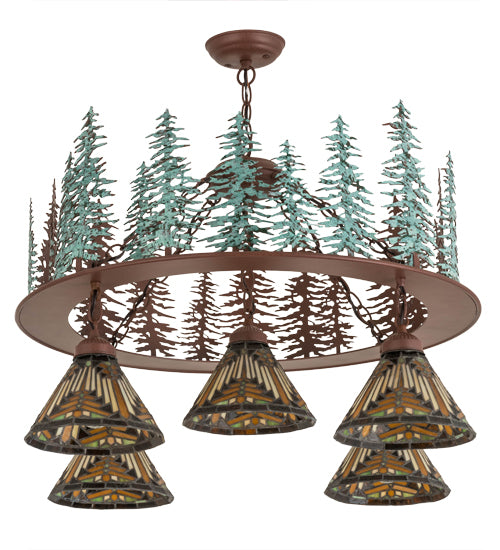 Meyda Tiffany Nuevo Mission 180201 Chandelier Light - Rust
