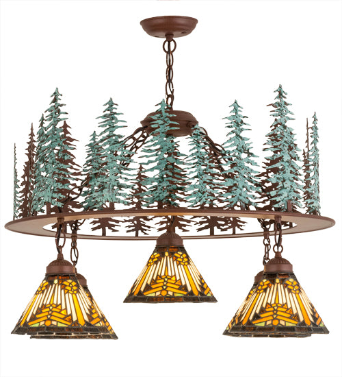 Meyda Tiffany Nuevo Mission 180201 Chandelier Light - Rust