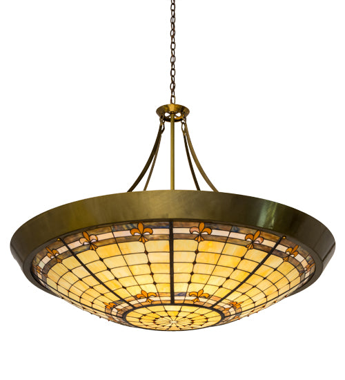 Meyda Tiffany Fleur-De-Lite 180289 Pendant Light - Transparent Brass