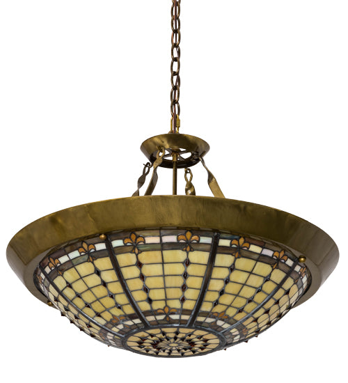 Meyda Tiffany Fleur-De-Lite 180290 Pendant Light - Transparent Brass
