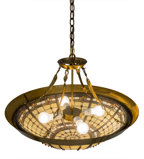 Meyda Tiffany Fleur-De-Lite 180290 Pendant Light - Transparent Brass