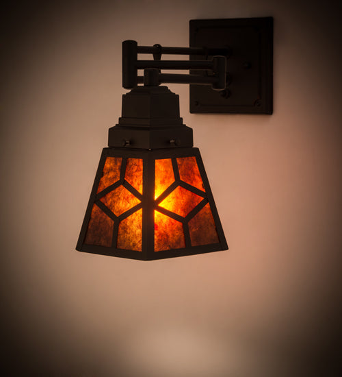 Meyda Tiffany Lighting 180314 Diamond Craftsman One Light Wall Sconce Lamp Black