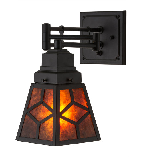 Meyda Tiffany Lighting 180314 Diamond Craftsman One Light Wall Sconce Lamp Black