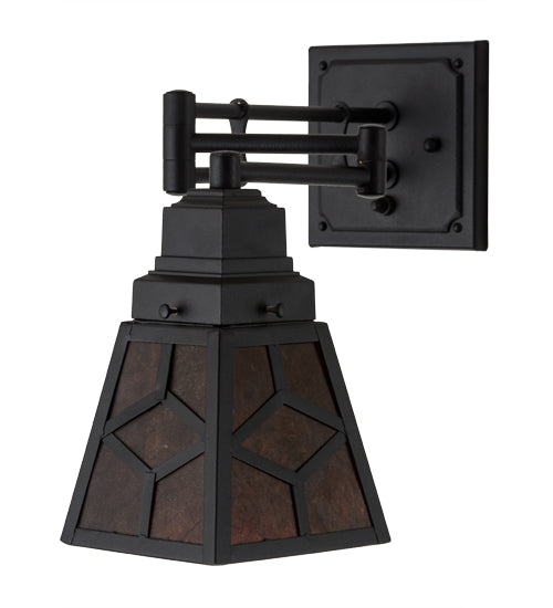 Meyda Tiffany Lighting 180314 Diamond Craftsman One Light Wall Sconce Lamp Black