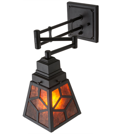 Meyda Tiffany Lighting 180314 Diamond Craftsman One Light Wall Sconce Lamp Black