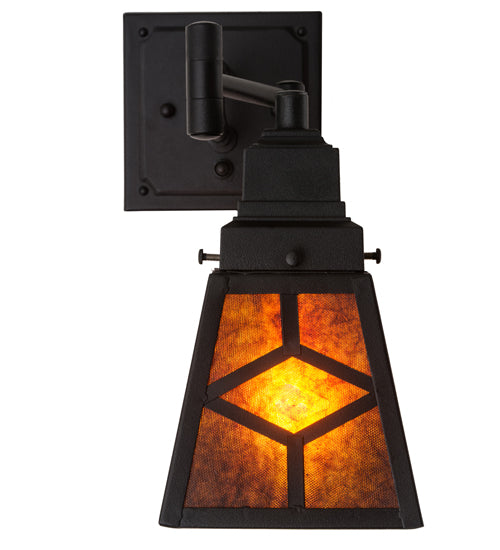 Meyda Tiffany Lighting 180314 Diamond Craftsman One Light Wall Sconce Lamp Black