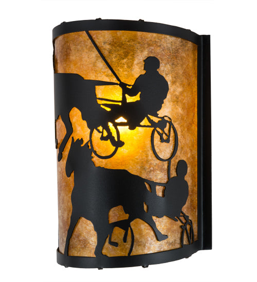 Meyda Tiffany County Fair 180326 Wall Light - Textured Black/Amber Mica