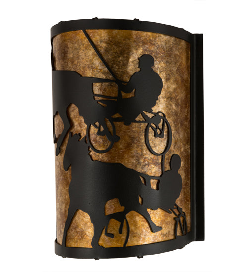 Meyda Tiffany County Fair 180326 Wall Light - Textured Black/Amber Mica