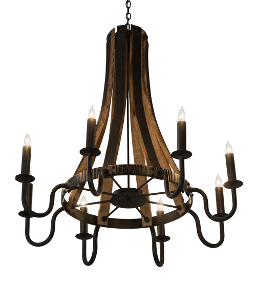 Meyda Tiffany Barrel Stave 180364 Chandelier Light - Natural Wood