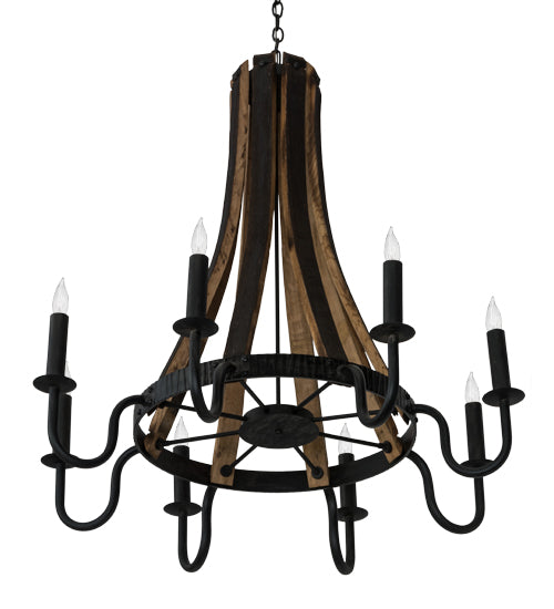 Meyda Tiffany Barrel Stave 180364 Chandelier Light - Natural Wood