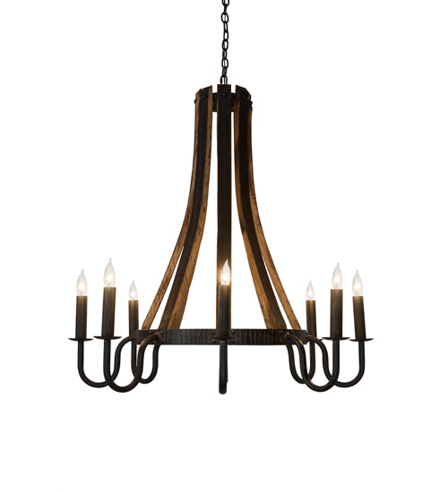 Meyda Tiffany Barrel Stave 180364 Chandelier Light - Natural Wood