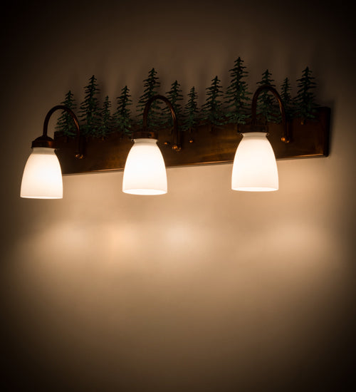 Meyda Tiffany Tall Pines 180396 Bath Vanity Light 30 in. wide - Vintage Copper