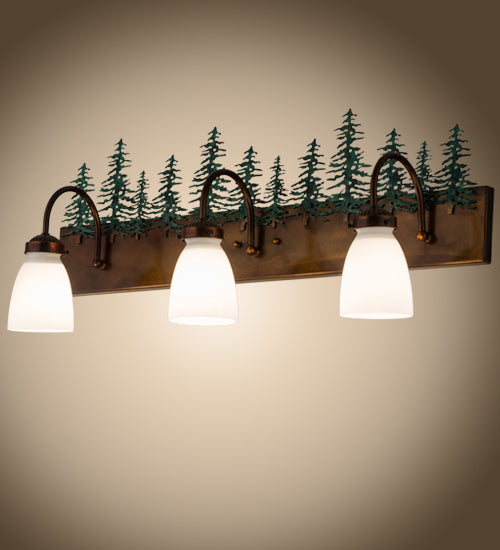 Meyda Tiffany Tall Pines 180396 Bath Vanity Light 30 in. wide - Vintage Copper