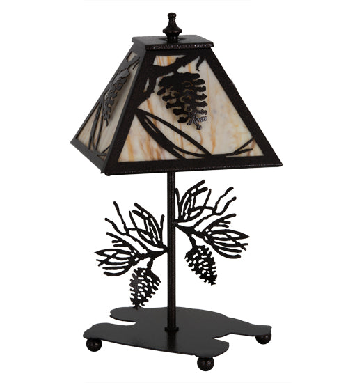 Meyda Tiffany Lighting 180439 Whispering Pines One Light Accent Lamp Lamp Copper/Antique/Verde