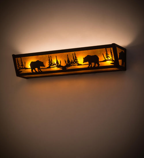 Meyda Tiffany Bear At Lake 180440 Bath Vanity Light 24 in. wide - Oil Rubbed Bronze