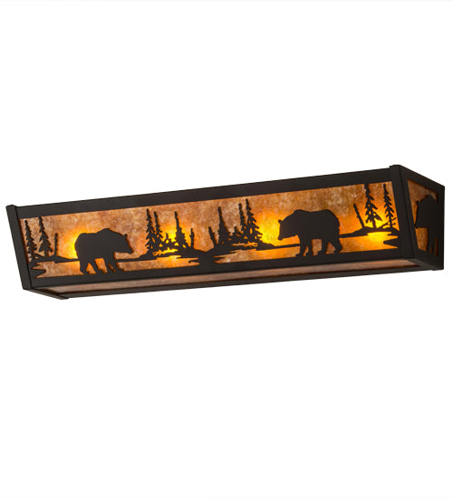 Meyda Tiffany Bear At Lake 180440 Bath Vanity Light 24 in. wide - Oil Rubbed Bronze