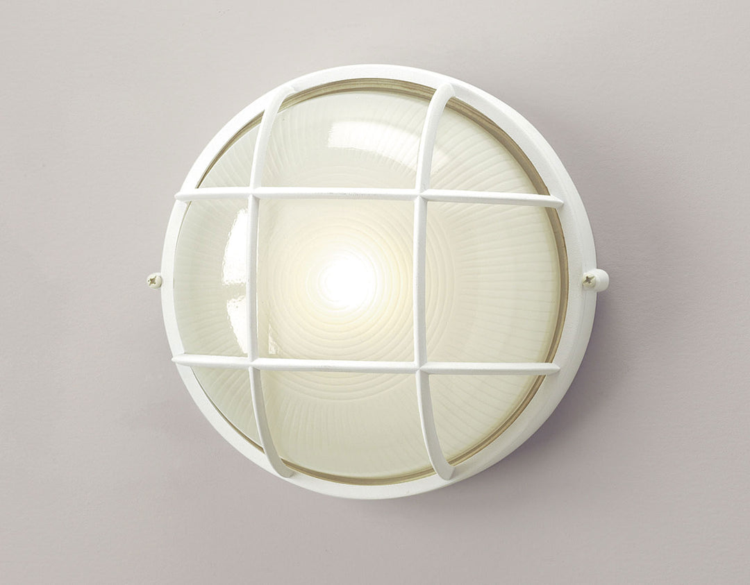 Russell Lighting 704CGW Outdoor White One Light Wall Mount Outdoor White