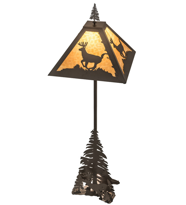 Meyda Tiffany Lighting 13260 Lone Deer Two Light Floor Lamp Lamp Bronze / Dark