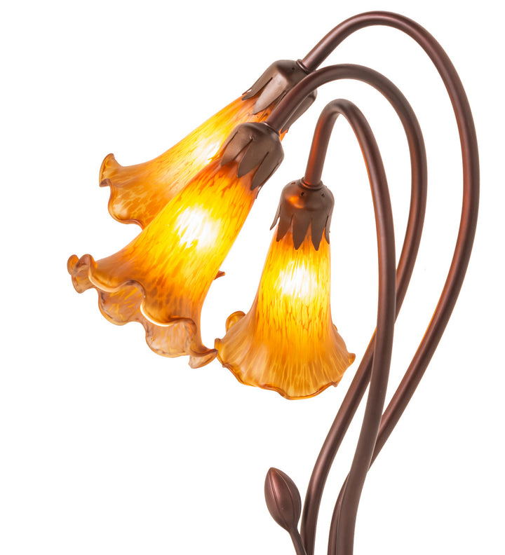 Meyda Tiffany Lighting 13636 Amber Three Light Accent Lamp Lamp Bronze / Dark