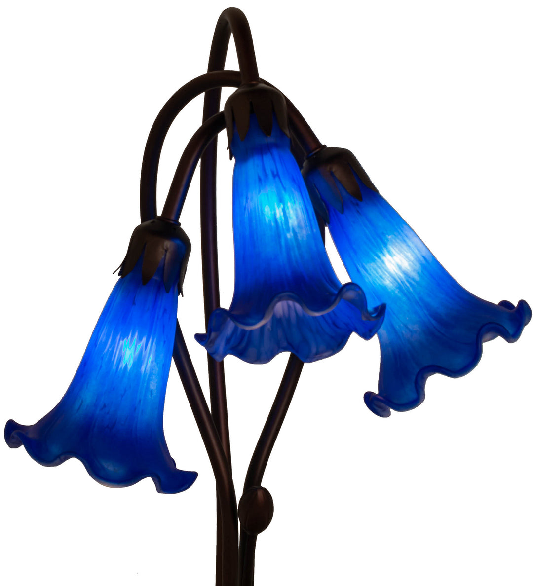 Meyda Tiffany Lighting 13746 Blue Three Light Accent Lamp Lamp Bronze / Dark