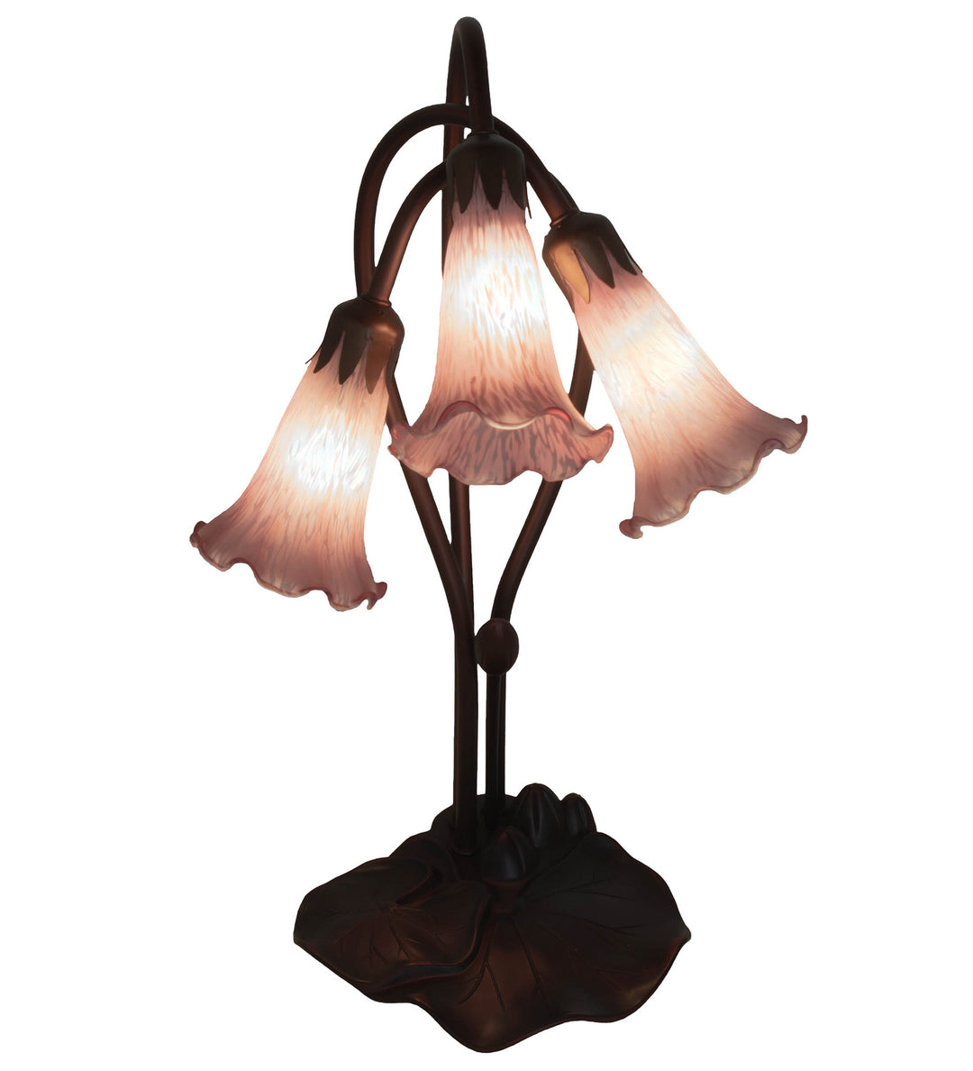 Meyda Tiffany Lighting 13863 Lavender Three Light Accent Lamp Lamp Bronze / Dark