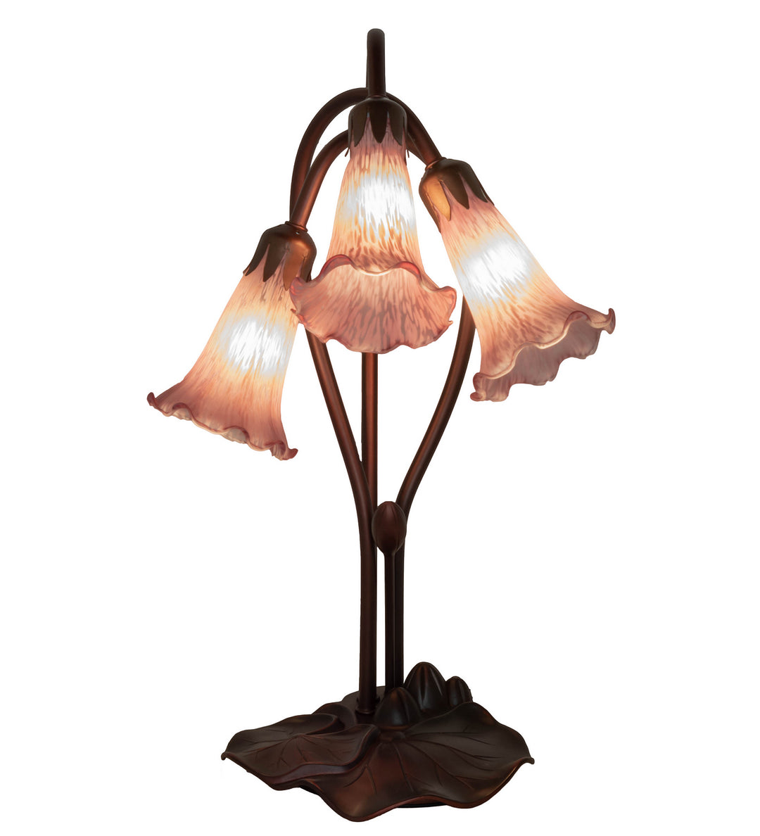 Meyda Tiffany Lighting 13863 Lavender Three Light Accent Lamp Lamp Bronze / Dark