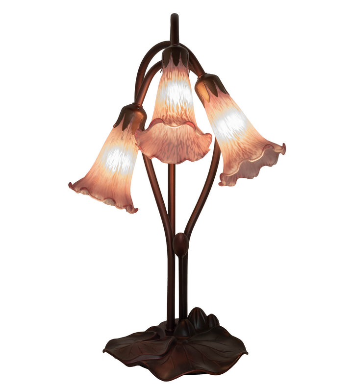 Meyda Tiffany Lighting 13863 Lavender Three Light Accent Lamp Lamp Bronze / Dark