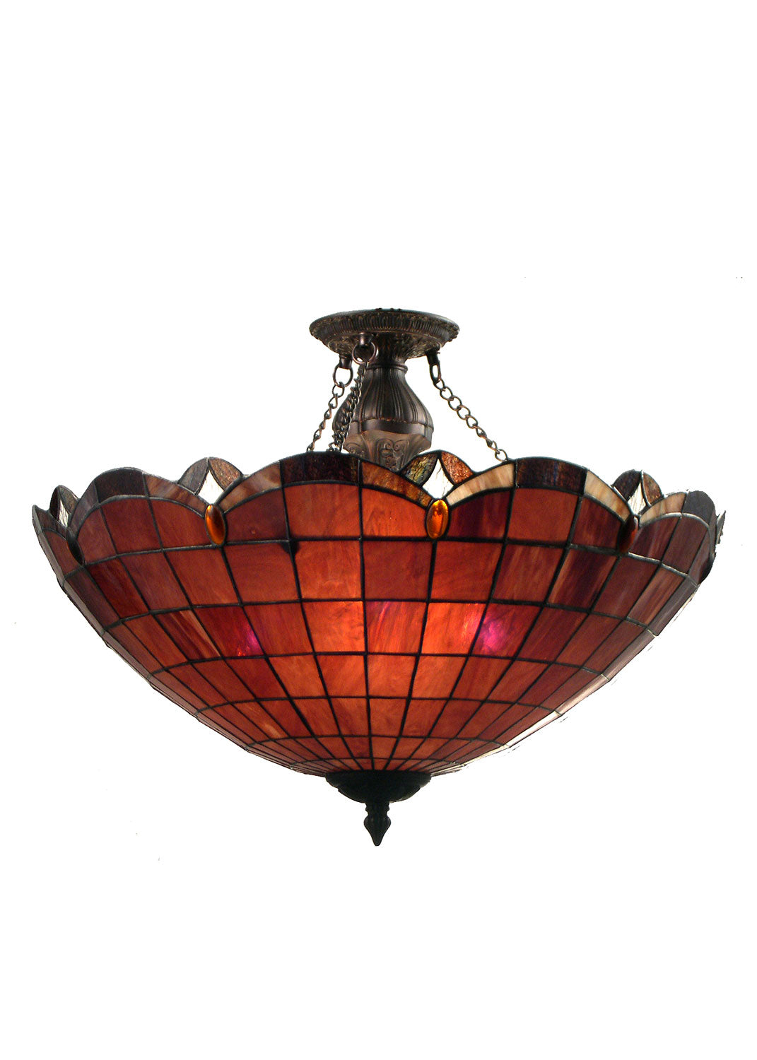 Meyda Tiffany Elan 14583 Ceiling Light - Pbagwg Plbr Zag Amber
