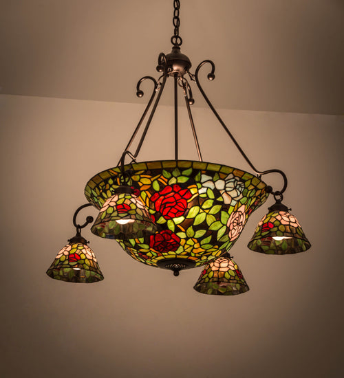 Meyda Tiffany Tiffany Rosebush 180722 Chandelier Light - Mahogany Bronze