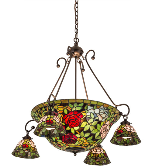 Meyda Tiffany Tiffany Rosebush 180722 Chandelier Light - Mahogany Bronze
