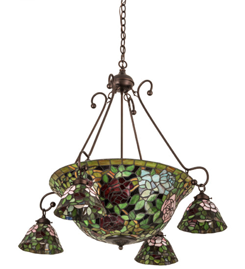 Meyda Tiffany Tiffany Rosebush 180722 Chandelier Light - Mahogany Bronze