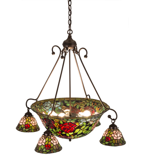 Meyda Tiffany Tiffany Rosebush 180722 Chandelier Light - Mahogany Bronze