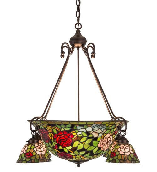 Meyda Tiffany Tiffany Rosebush 180722 Chandelier Light - Mahogany Bronze