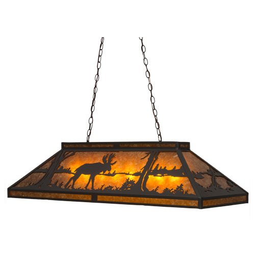 Meyda Tiffany Moose & Black Bear 180799 Pendant Light - Wrought Iron
