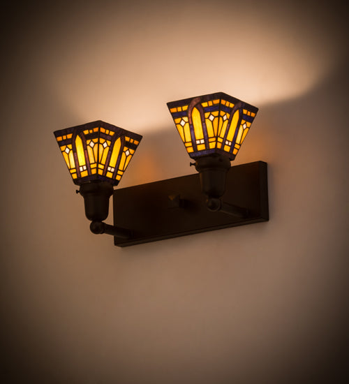 Meyda Tiffany Sierra Prairie Mission 180978 Bath Vanity Light 16 in. wide - Cafe-Noir