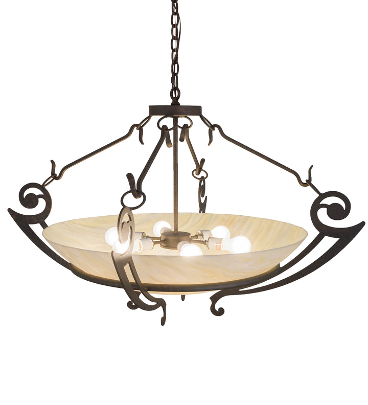 Meyda Tiffany Ceres 181009 Pendant Light - Gilded Tobacco Creme Carrare