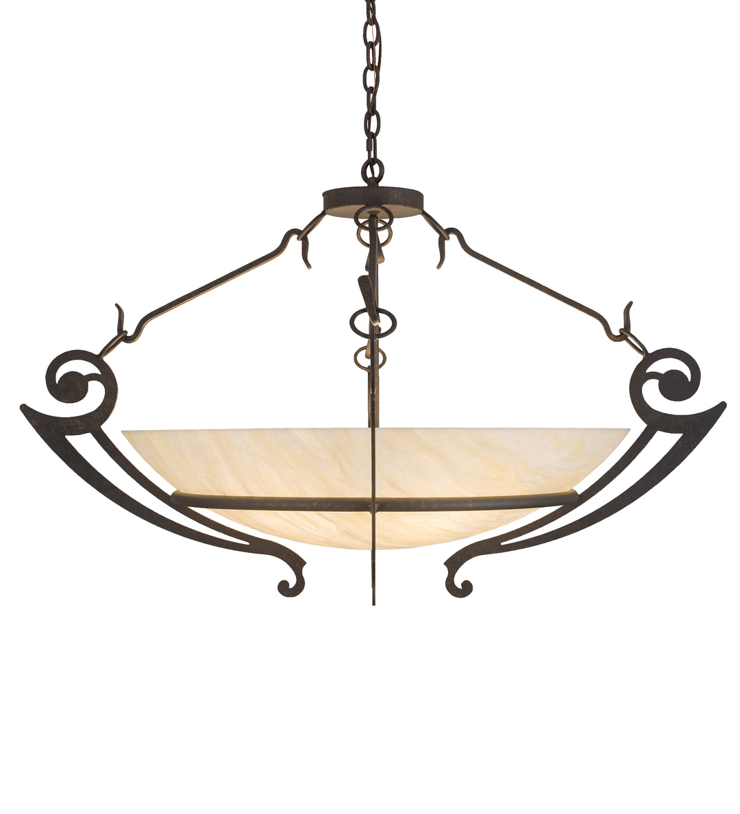 Meyda Tiffany Ceres 181009 Pendant Light - Gilded Tobacco Creme Carrare