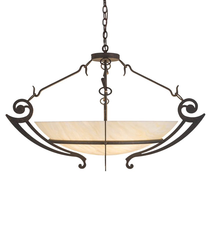 Meyda Tiffany Ceres 181009 Pendant Light - Gilded Tobacco Creme Carrare