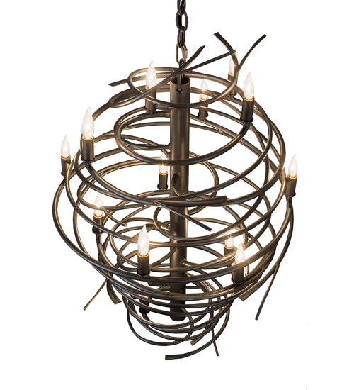 Meyda Tiffany Cyclone 181100 Chandelier Light - Vintage Copper