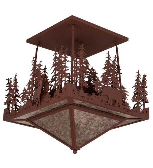 Meyda Tiffany Wildlife At Pine Lake 181393 Ceiling Light - Rust