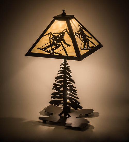 Meyda Tiffany Lighting 181467 Alpine Two Light Table Lamp Lamp Bronze / Dark