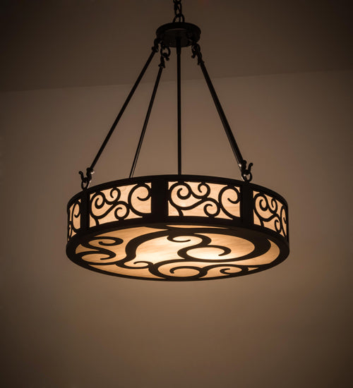 Meyda Tiffany Dean 182048 Pendant Light - Textured Black Alabaster Acrylic S/B Out