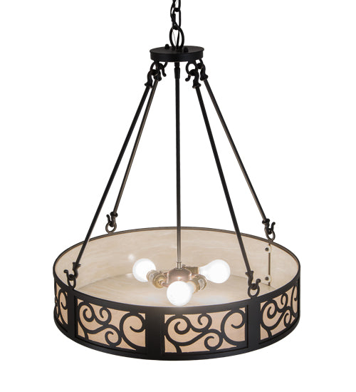 Meyda Tiffany Dean 182048 Pendant Light - Textured Black Alabaster Acrylic S/B Out