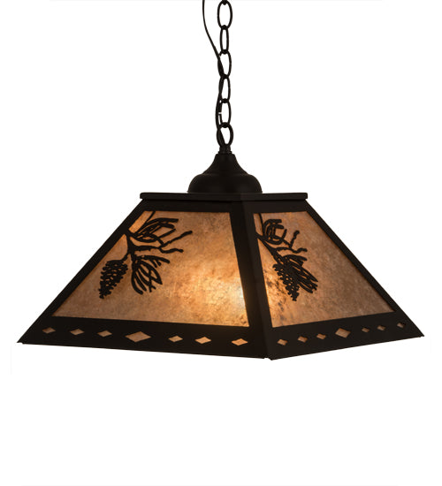 Meyda Tiffany Tiffany Roman 182082 Pendant Light - Flat Black/Silver Mica