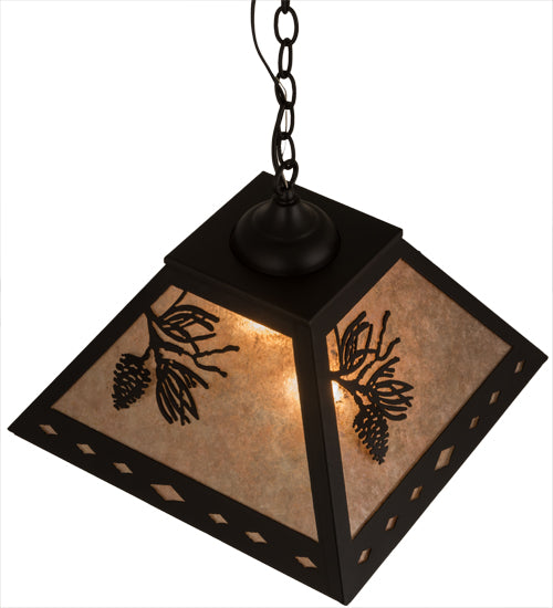 Meyda Tiffany Tiffany Roman 182082 Pendant Light - Flat Black/Silver Mica